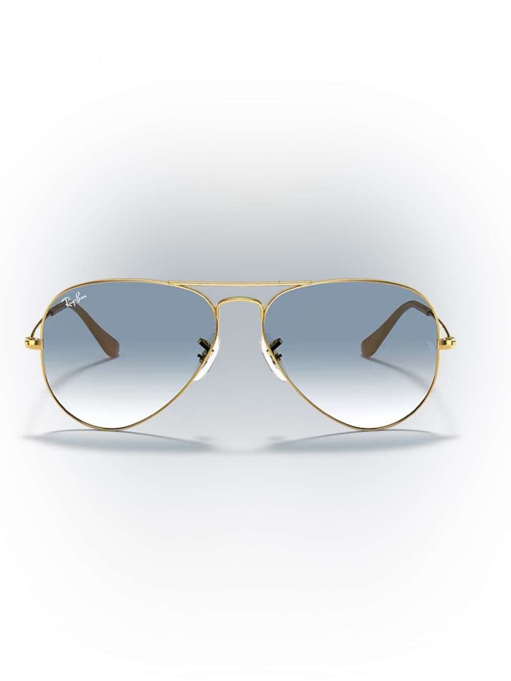 Ray-Ban Men’s Gold Frame Sunglasses with Blue Gradient Lenses